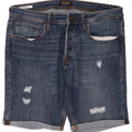 Jack & Jones Short en denim usé régulier pour hommes, grand W36, coton bleu