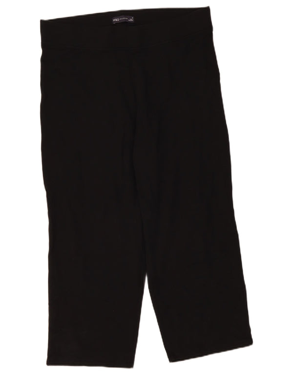 Marks & Spencer Lige Capri-bukser til kvinder UK 16 Large W34 L22 Sort