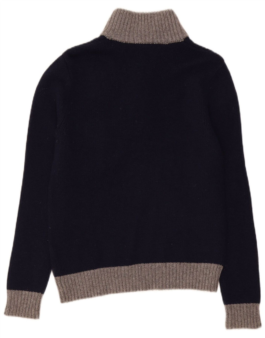Sun68 Mens Regular Fit Button Neck Jumper Sweater Small Navy Blue Wool