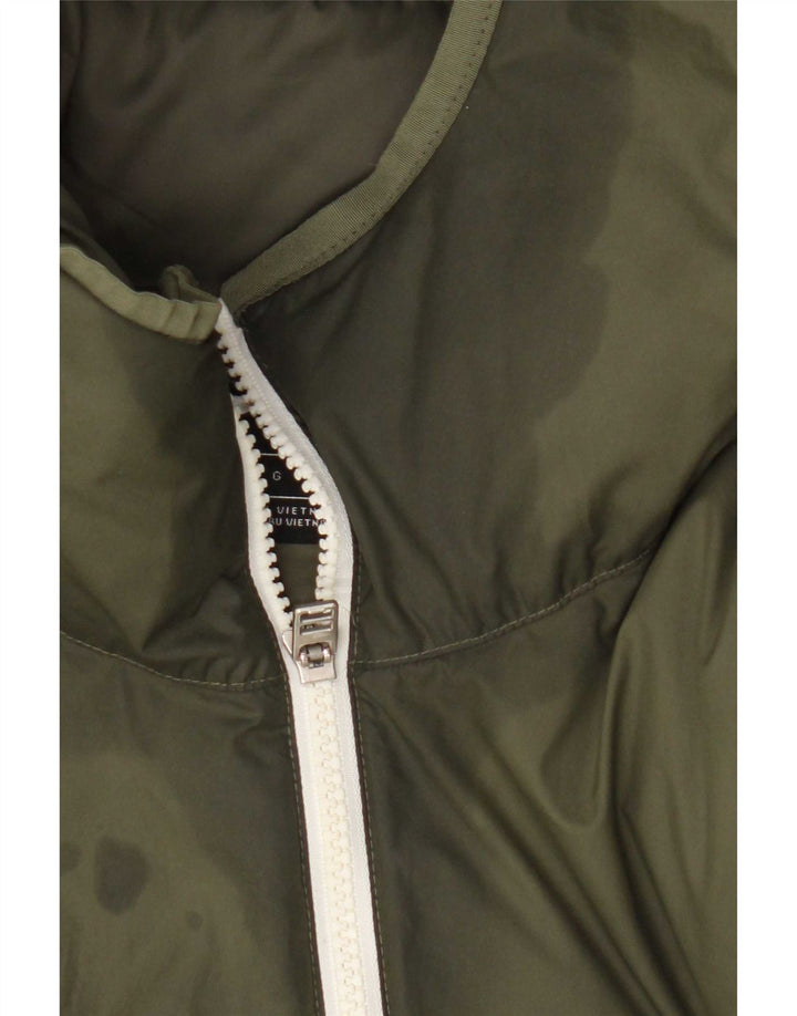 Nike Mens Hooded Padded Coat UK 40 Large Khaki Polyester