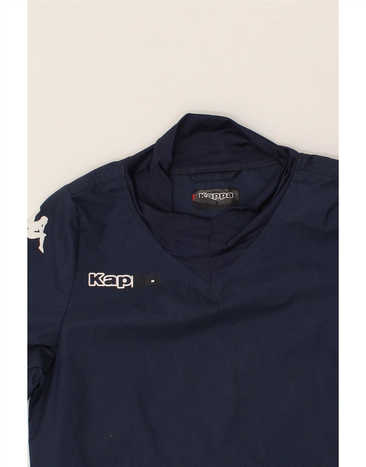 KAPPA Boys Graphic Pullover Tracksuit Top 10-11 Years Navy Blue Polyester Vintage Kappa and Second-Hand Kappa from Messina Hembry 