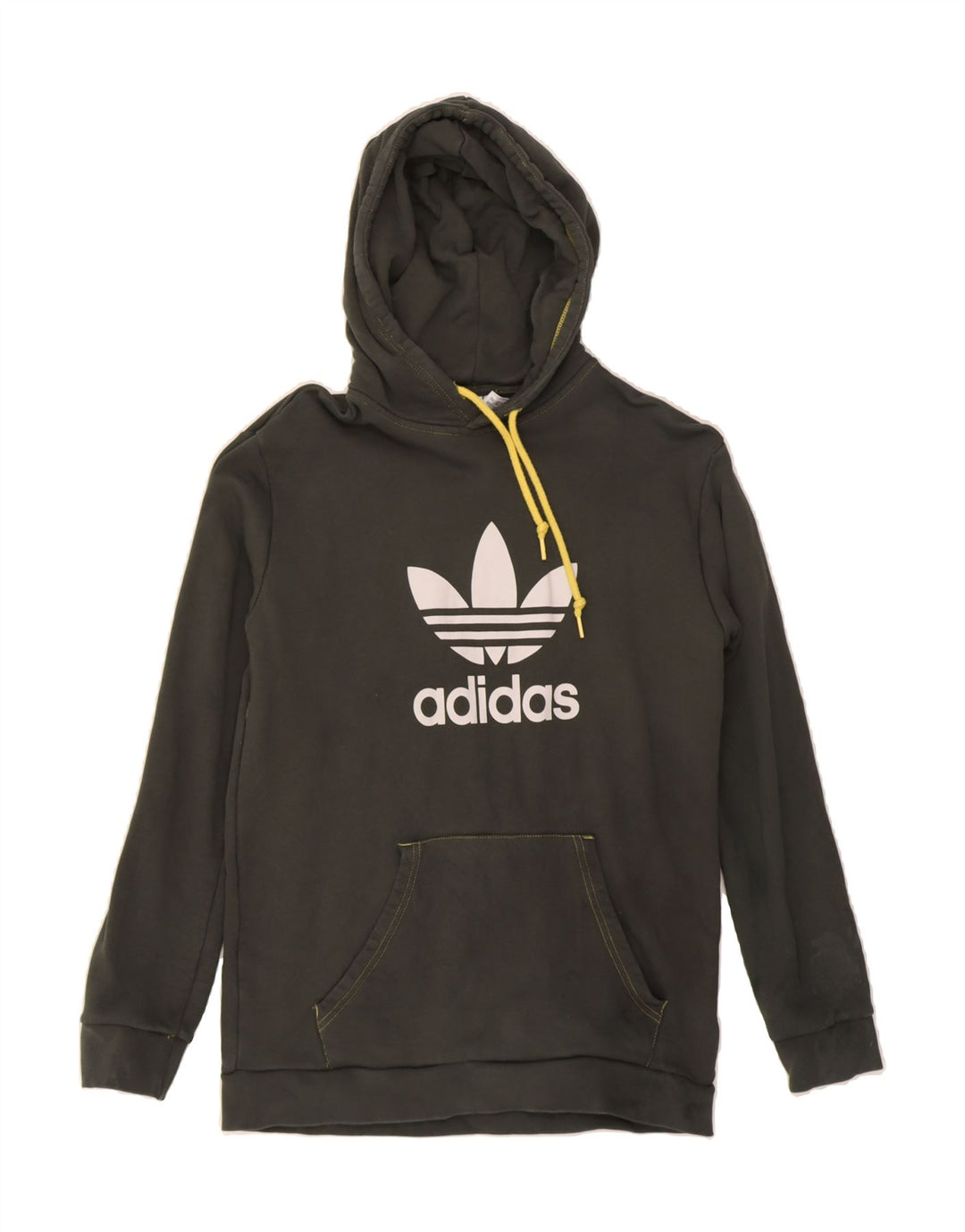 ADIDAS Mens Graphic Hoodie Jumper Medium Khaki Cotton Vintage Adidas and Second-Hand Adidas from Messina Hembry 