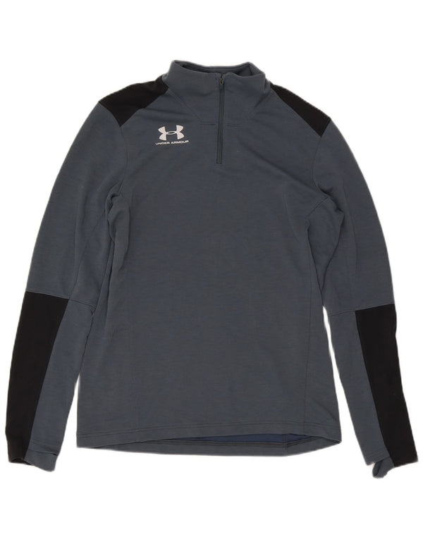 Under Armour Mens Cold Gear Pullover Tracksuit Top Large Grey Colourblock