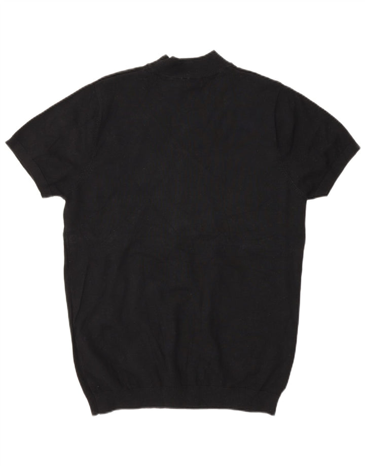 Zara Mens Short Sleeve Turtle Neck Jumper Sweater Small Black