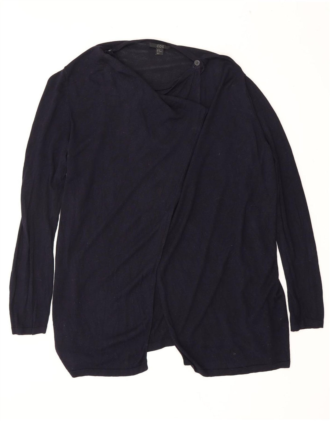 COS Womens Cardigan Sweater UK 14 Medium Navy Blue Viscose Vintage Cos and Second-Hand Cos from Messina Hembry 
