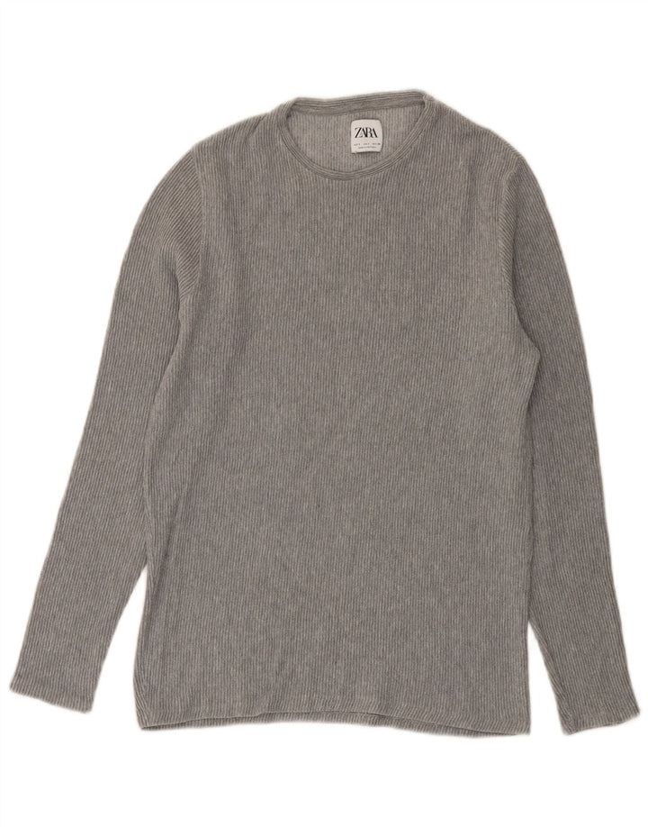 Zara Herren Top Langarm Small Grau