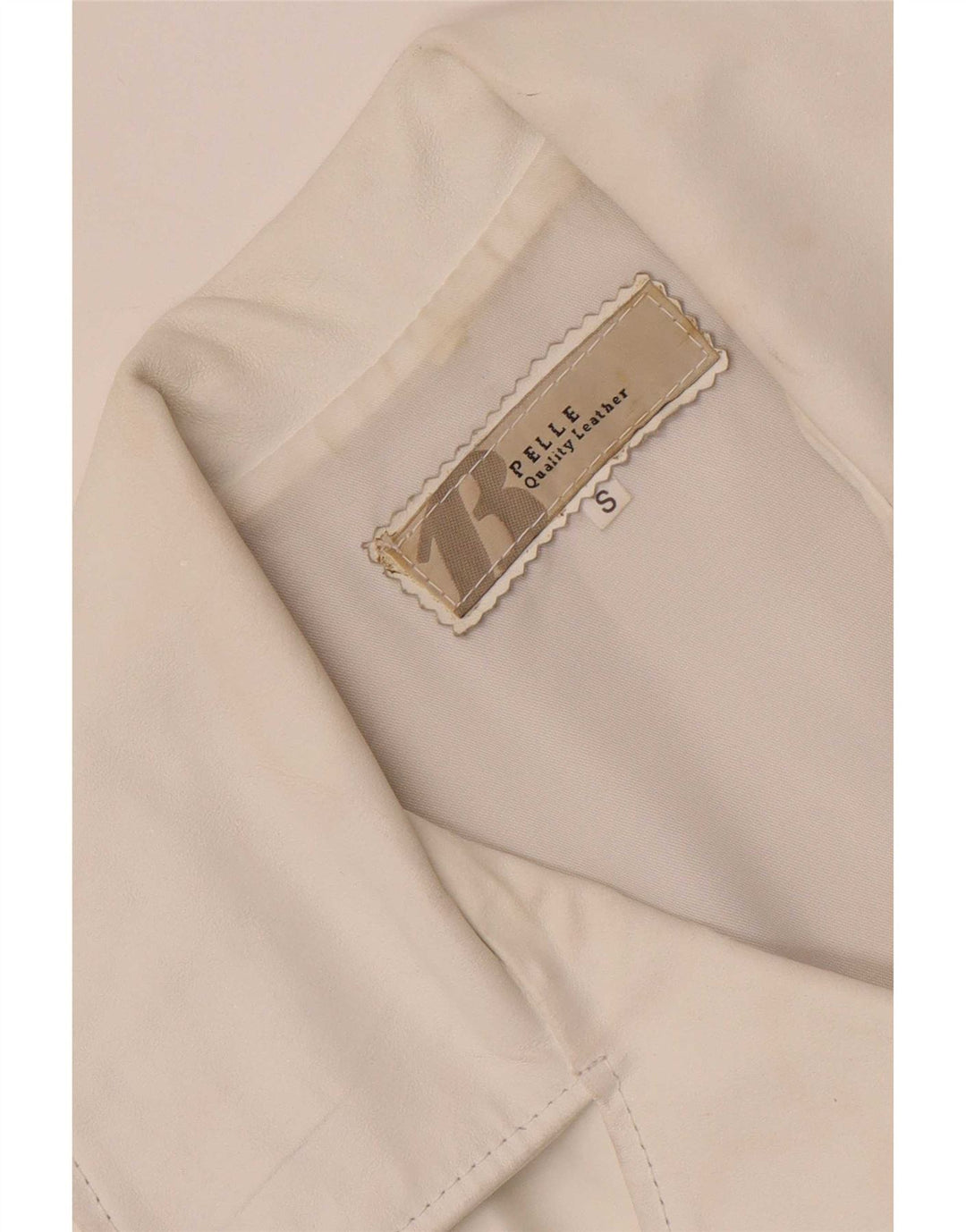 Vintage Womens 3 Button Leather Blazer Jacket UK 10 Small White