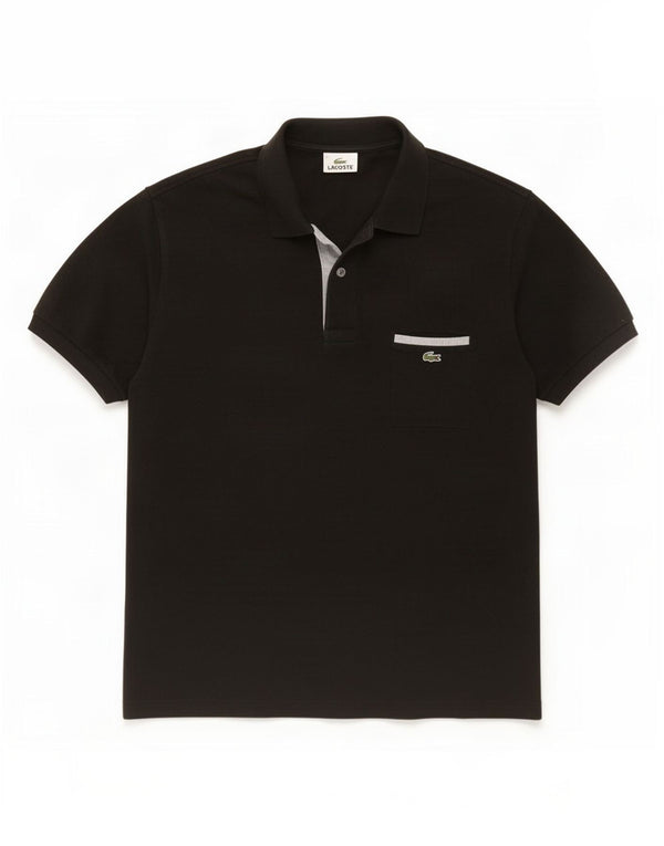 Lacoste Mens Polo Shirt Size 6 XL Black Cotton