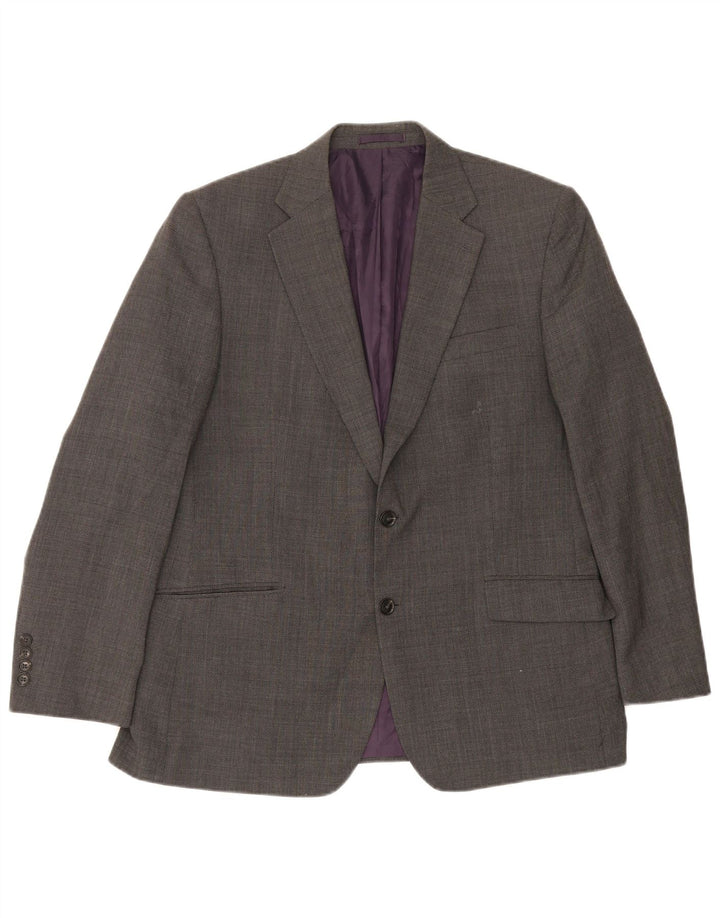 Marks & Spencer Mens 2 Button Regular Fit Blazer Jacket UK 42 Large Grey
