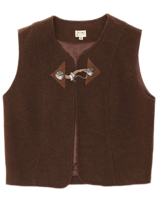 Gilet Trachten da donna Distler EU 38 Lana marrone medio