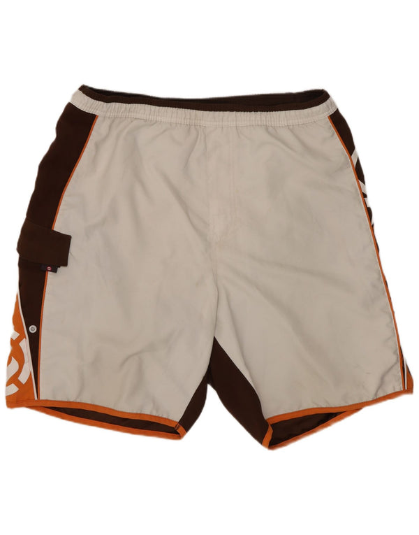 Animal Herre grafiske svømmeshorts Store hvide Colourblock Polyester