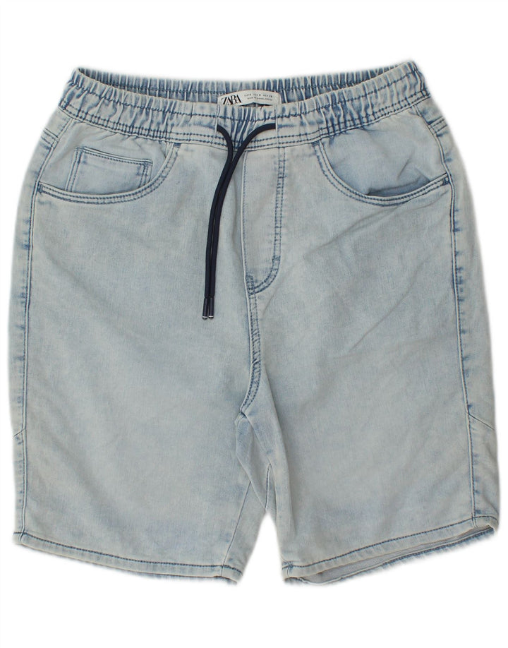 Zara Herre Denim Shorts Små W30 Blå Bomuld
