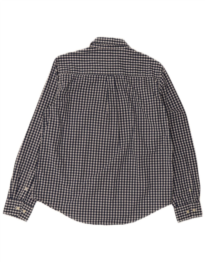 Gant Damenhemd UK 12 Mittelblaue Gingham-Baumwolle