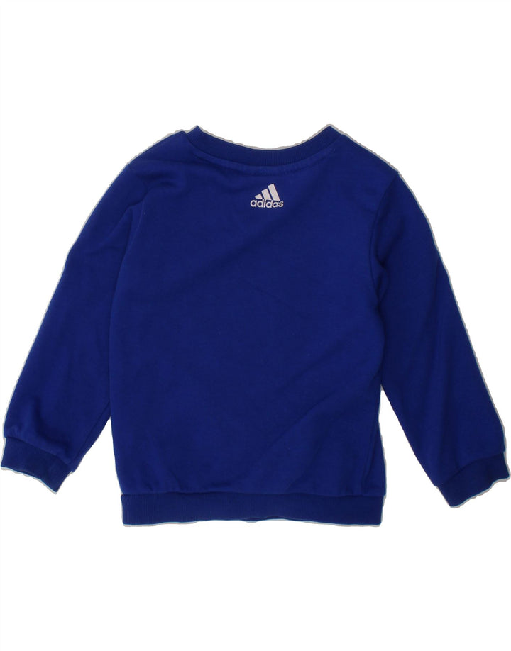 ADIDAS Baby Boys Graphic Sweatshirt Jumper 12-18 Months Blue Cotton Vintage Adidas and Second-Hand Adidas from Messina Hembry 