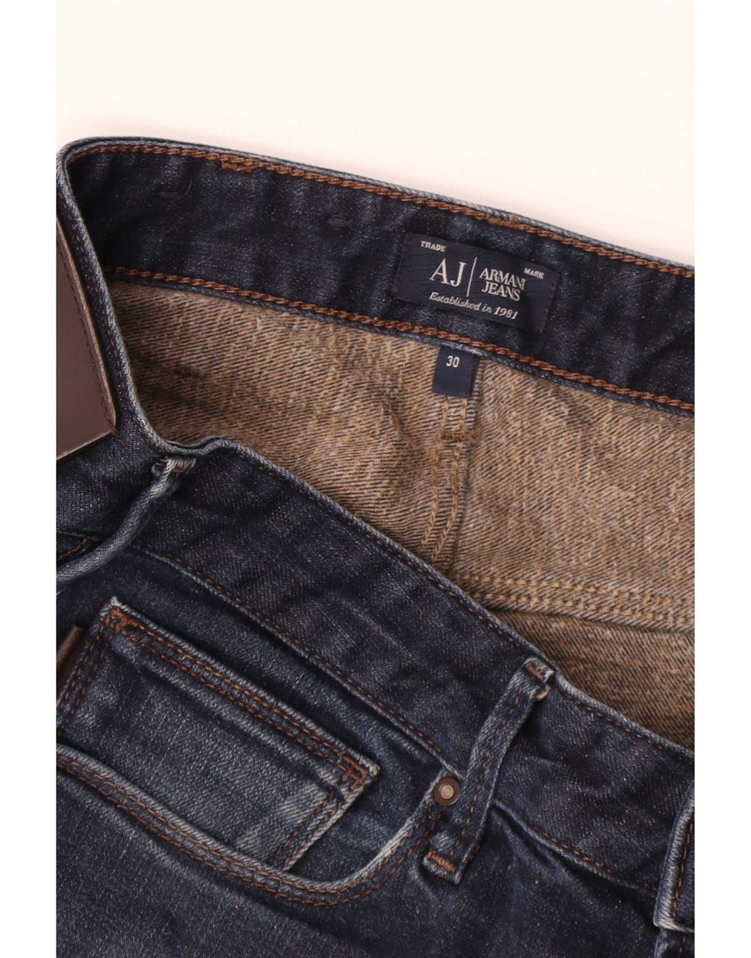 Jeans slim da uomo Armani W30 L28 cotone blu navy