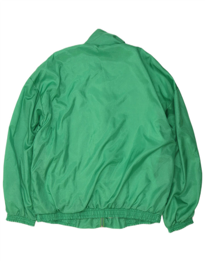 Giacca da ginnastica vintage da uomo, giacca grande, in nylon verde