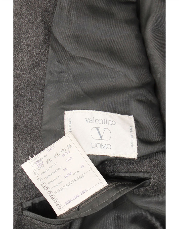 Valentino Mens 2 Button 2 Button Blazer Jacket IT 54 2XL Grey Virgin Wool