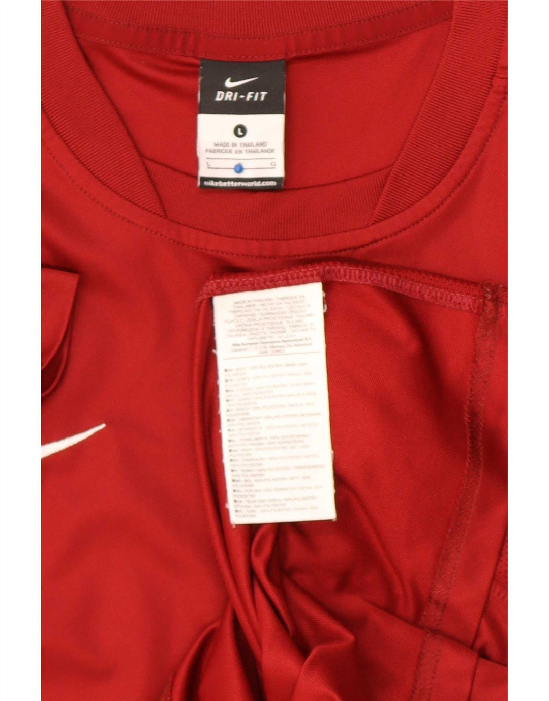 Nike Mens Dri Fit T-Shirt Top Large Red Polyester