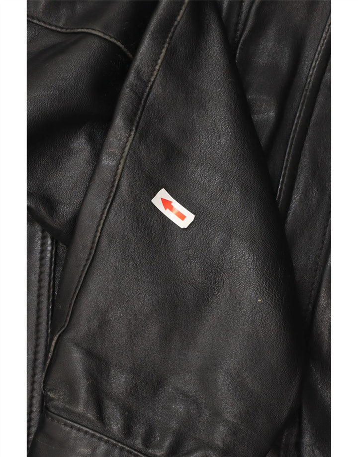 VINTAGE Mens Leather Jacket UK 40 Large Black Leather