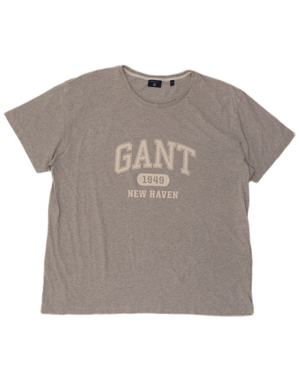Gant muška majica kratkih rukava s grafičkim motivima 4XL, sivi flekasti pamuk