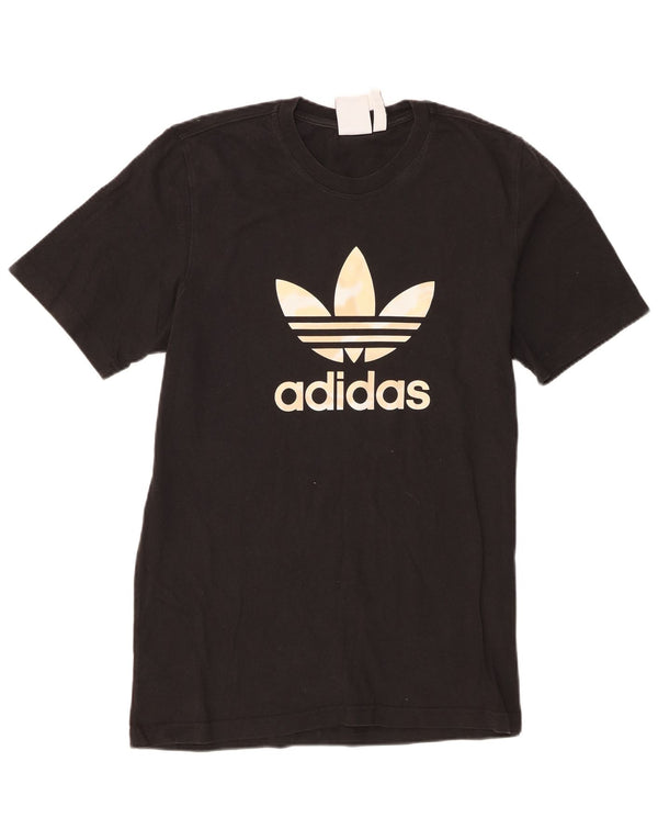 Adidas Herre grafisk T-shirt Top Medium Sort Bomuld