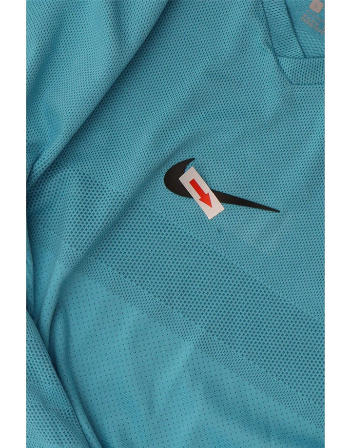 Nike Mens Dri Fit T-Shirt Top Large Blue Polyester