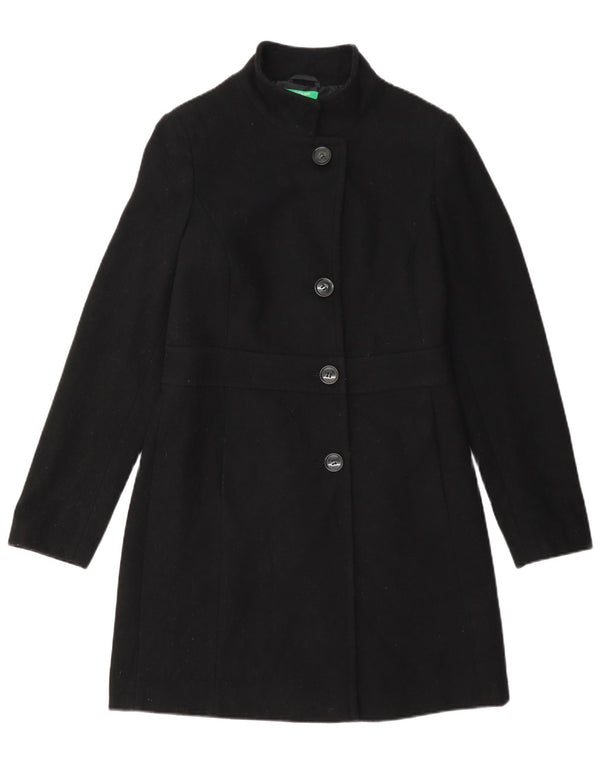 Benetton Damenmantel UK 8 Small Black Wool