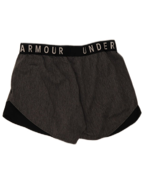 Under Armour Womens Heat Gear Sports Shorts UK 14 Medium Grey Colourblock