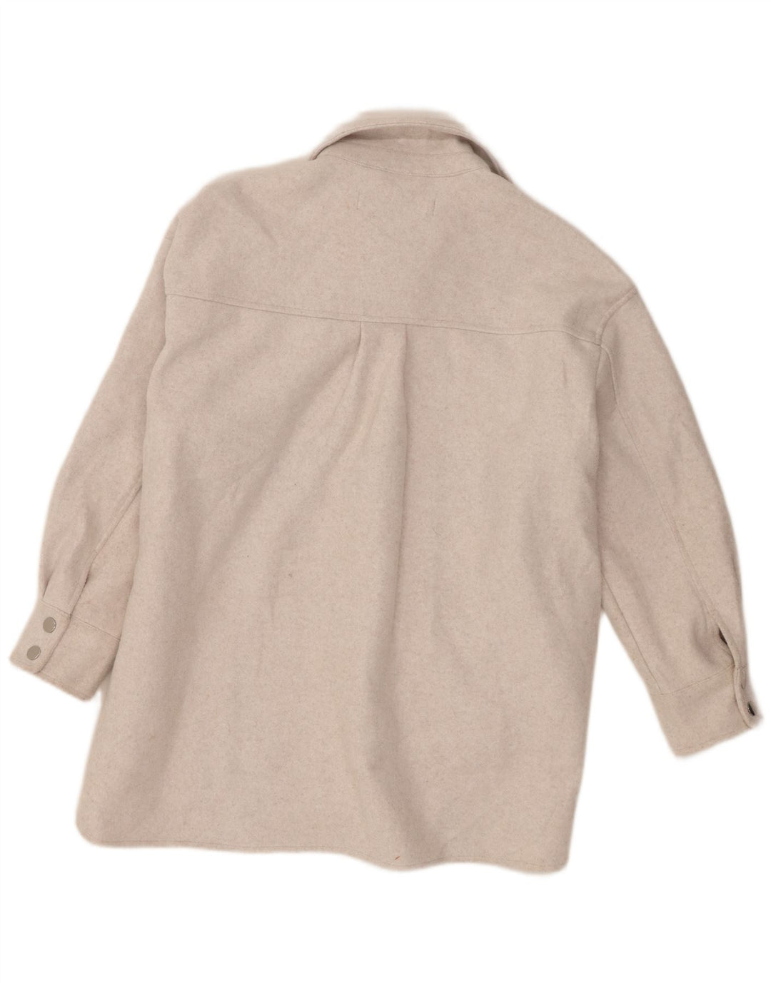 Zara Womens Shacket Jacket UK 6 XS Beige Polyester