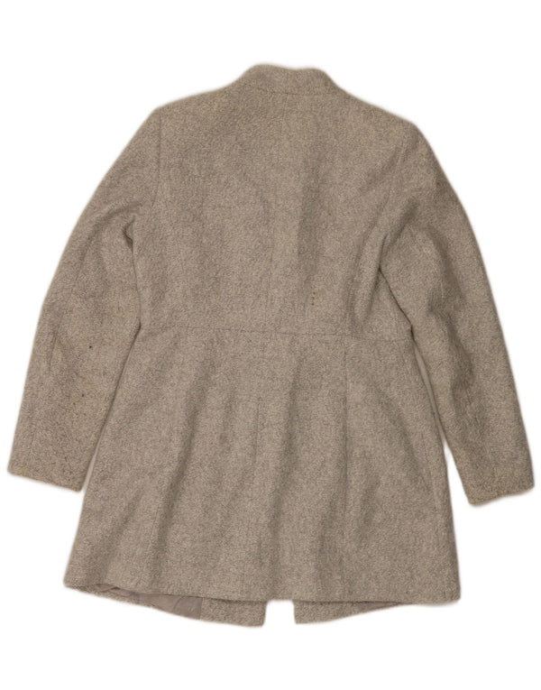 Zara Womens Pardessus UK 14 Large Gris Polyester