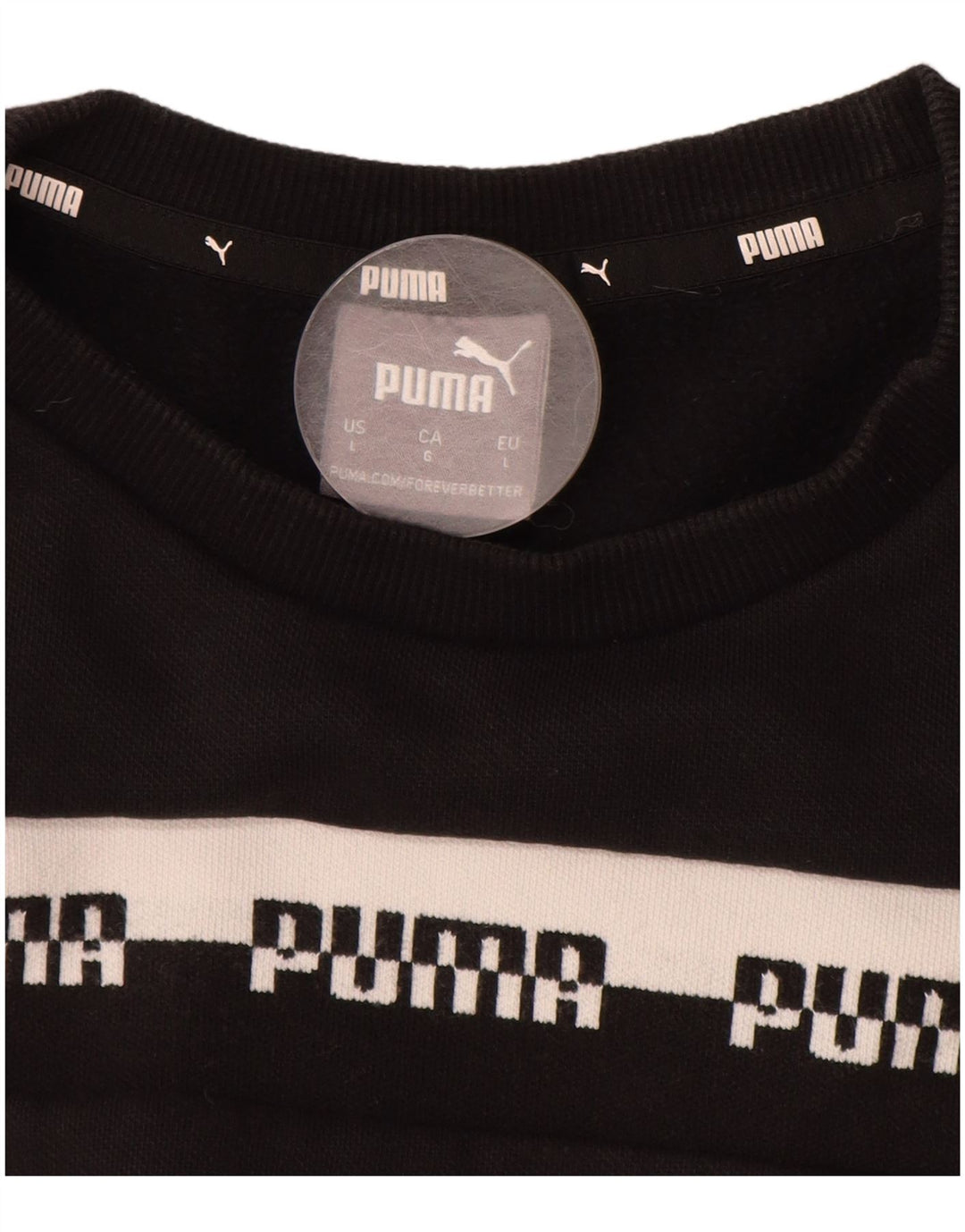 PUMA Mens Graphic Sweatshirt Jumper Large Black Cotton