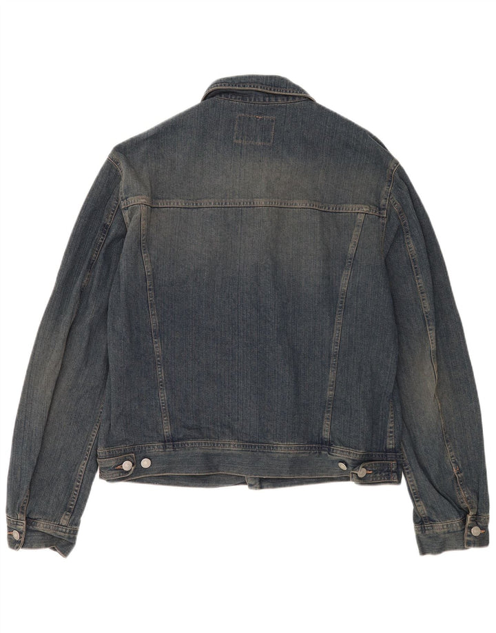 Sisley Mens Denim Jacket UK 42 XL Blue Cotton