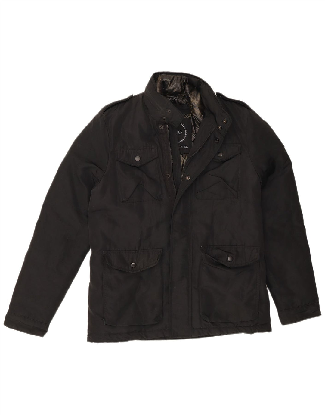 Liu Jo Herre Military Windbreaker Jacket UK 36 Small Black Polyester