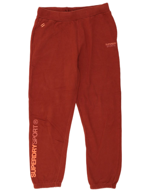 Superdry Womens Graphic Tracksuit Trousers Joggers UK 12 Medium Red Cotton