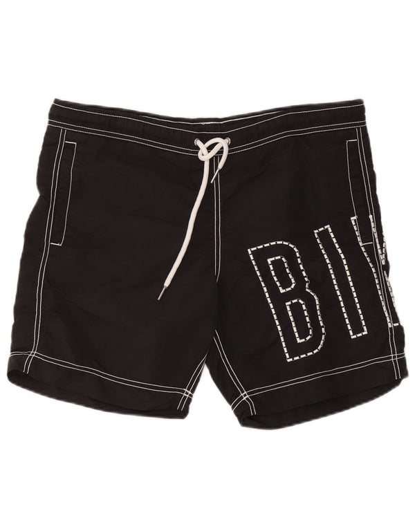 Bikkembergs Mens Graphic Swimming Shorts Medium Black Polyester