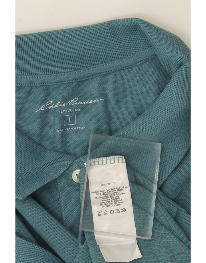 Eddie Bauer Mens Polo Shirt Large Blue Cotton