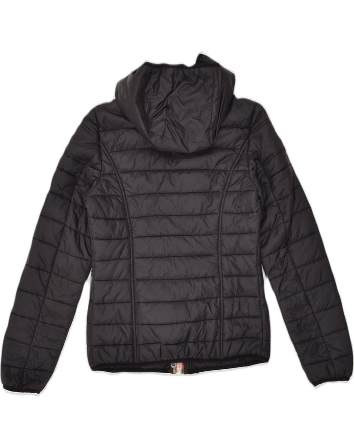 GURU Womens Hooded Padded Jacket UK 4 XS Black Polyamide | Vintage Guru | Thrift | Second-Hand Guru | Used Clothing | Messina Hembry 