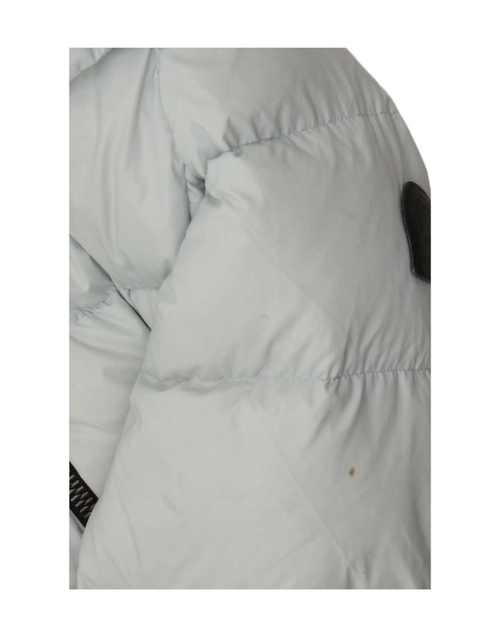 Superdry Wattierte Jacke mit Kapuze für Damen, UK 8, Small, blaues Nylon