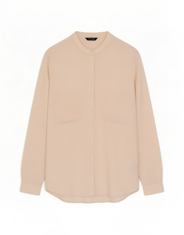 Massimo Dutti Damen Overshirt-Hemd EU 38 Small Beige