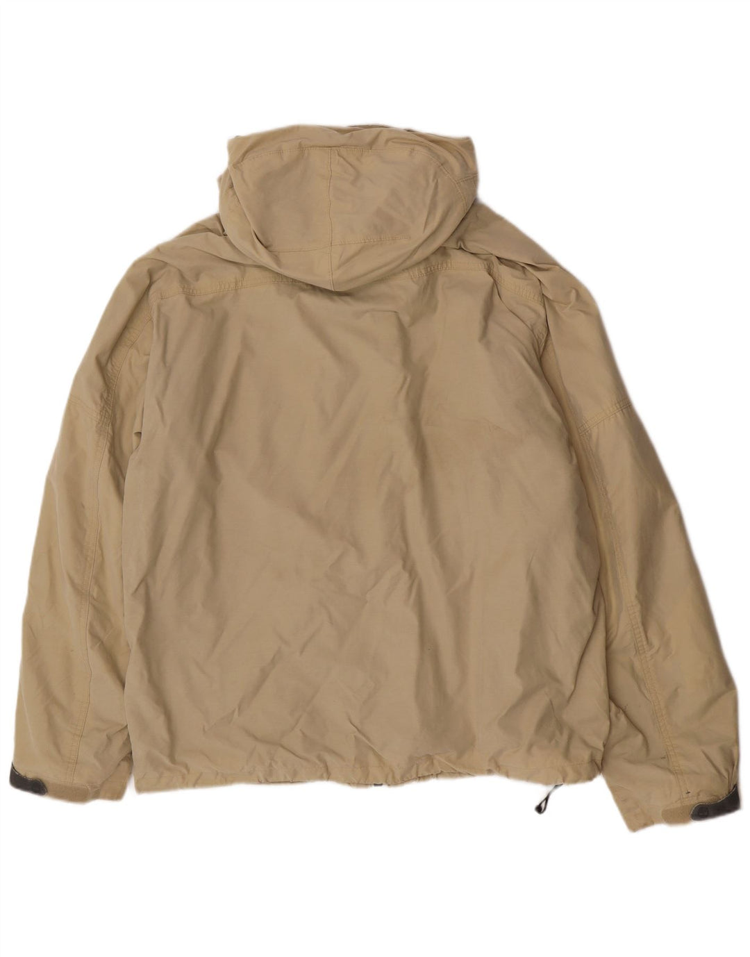 Timberland Mens Hooded Windbreaker Jacket UK 42 XL Beige Polyester