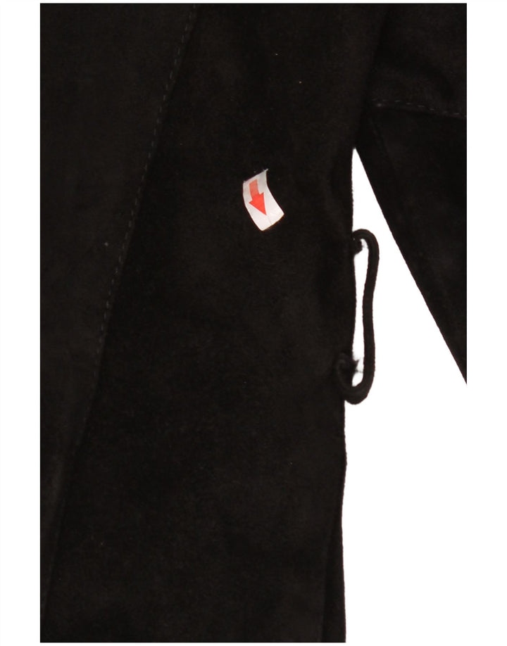 Винтажная женская замшевая куртка IT 42 Medium Black Leather