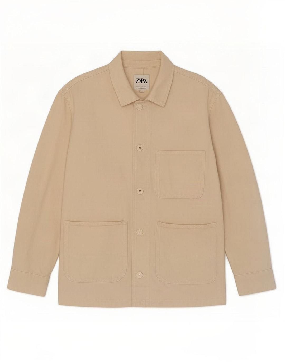 Zara Womens Utility Jacket UK 14 Medium Off White Cotton