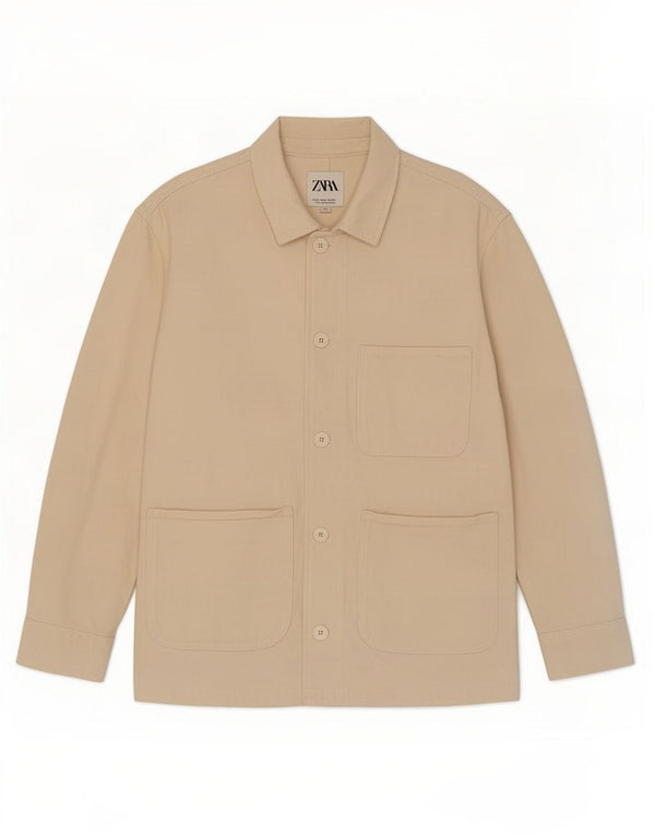 Zara Womens Utility Jacket UK 14 Medium Off White Cotton