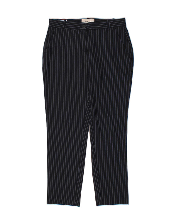 PINKO Womens Slim Chino Trousers UK 8 Small W27 L27 Navy Blue Pinstripe