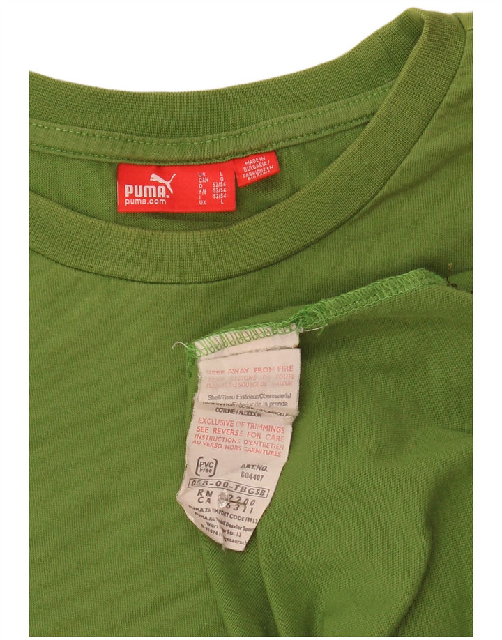 Puma Herren-Top, langärmelig, groß, grüne Baumwolle