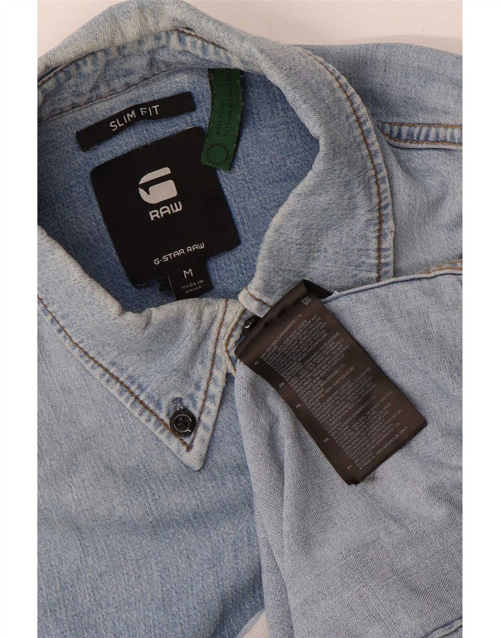 Camicia di jeans slim fit da uomo G-Star in cotone blu medio