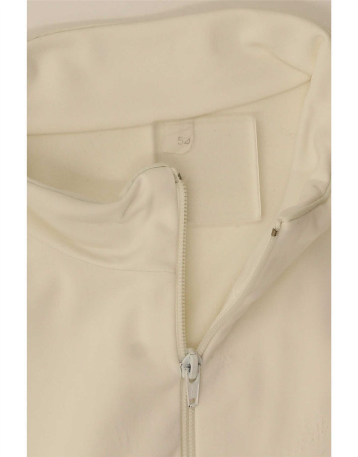Vintage Mens Graphic Tracksuit Top Jacket IT 54 XL White Colourblock