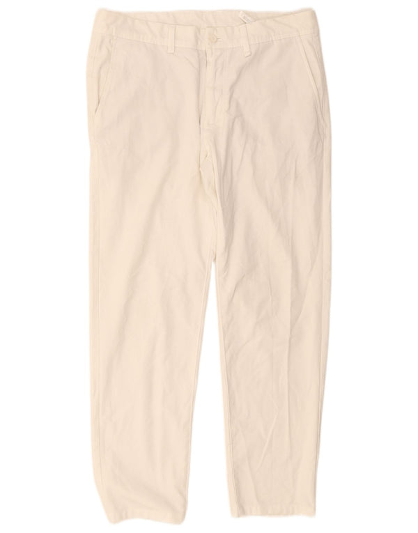 Pantaloni chino dritti da uomo Zara EU 42 Large W32 L28 poliestere bianco