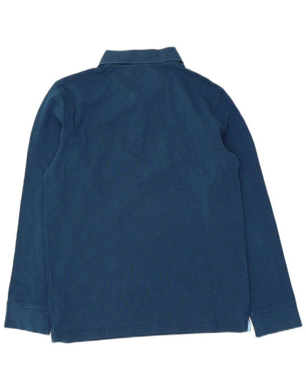 Tricou polo Timberland pentru bărbați, cu mânecă lungă, slim, din bumbac albastru mediu