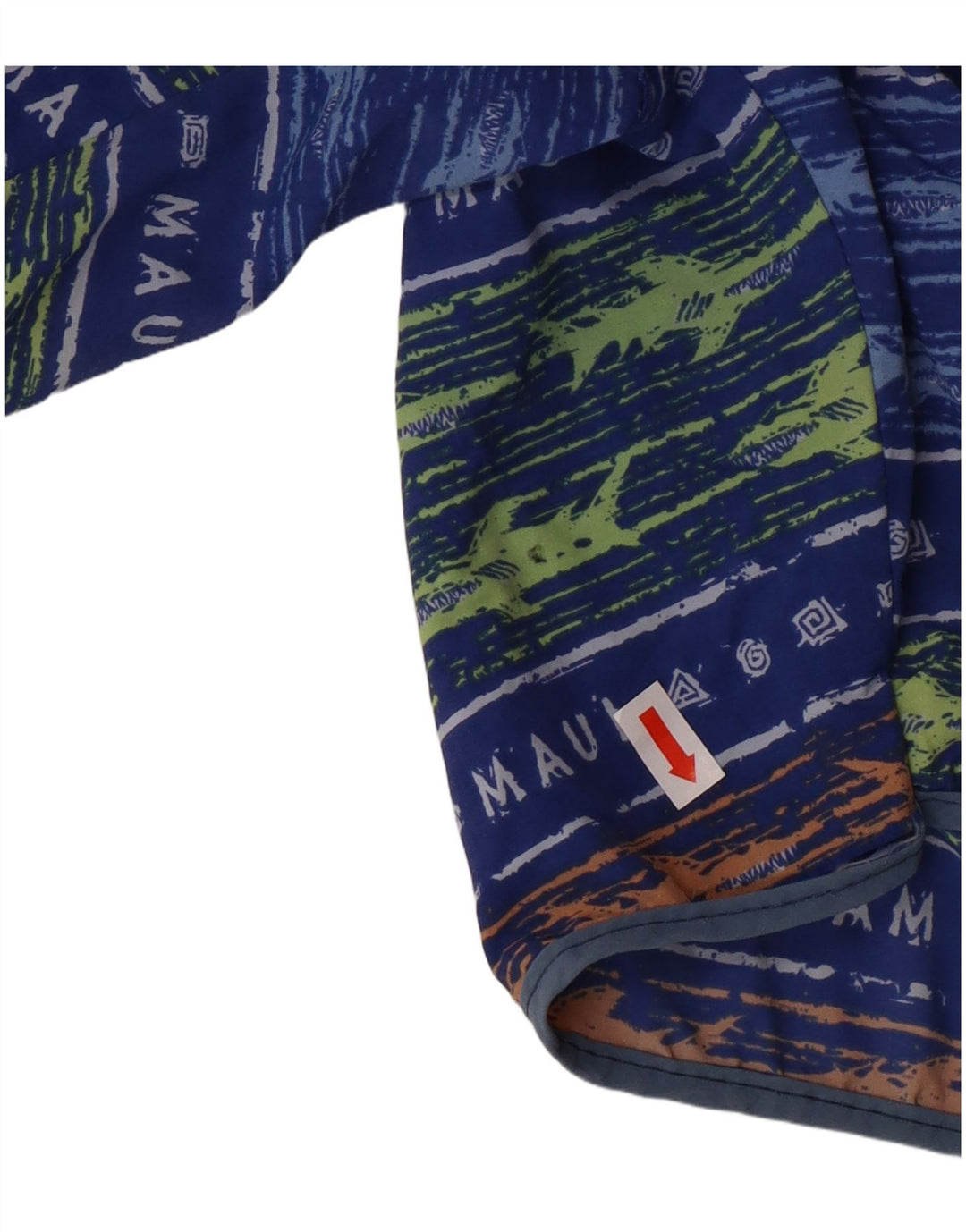 MAUI AND SONS Mens Swimming Shorts Small Blue Striped Polyamide